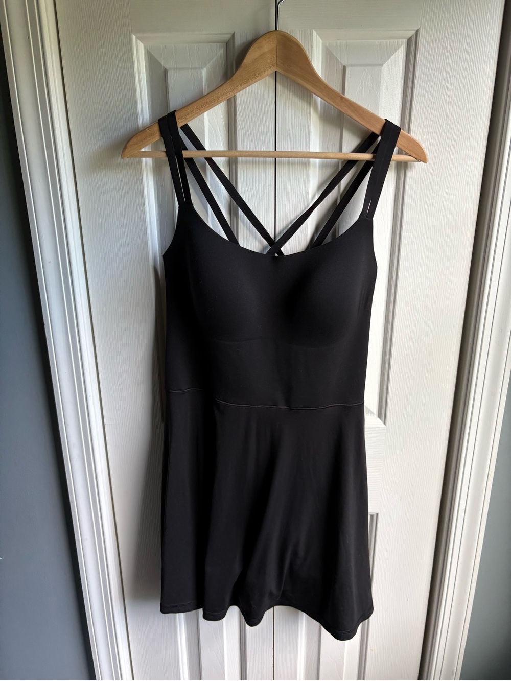 Offline By Aerie Real Me Black Hold Up Strappy Dress Athletic Activewear Size XL